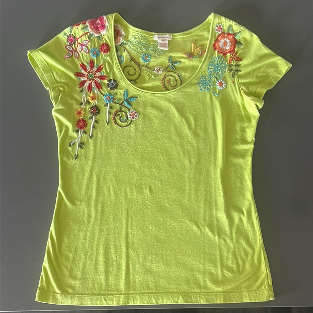 Sundance Catalog Embroidered T-shirt